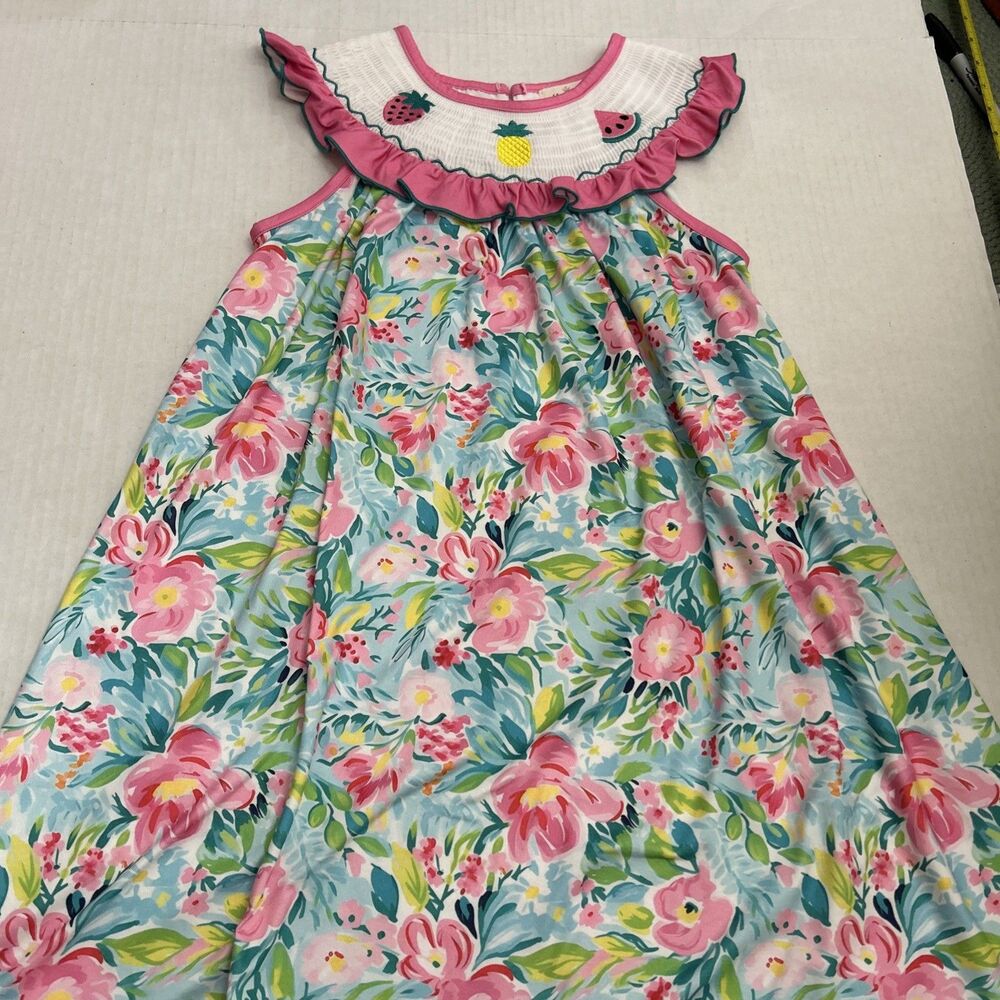 Marie Nicole Fruity Summer Garden Smocked Dress 5XL